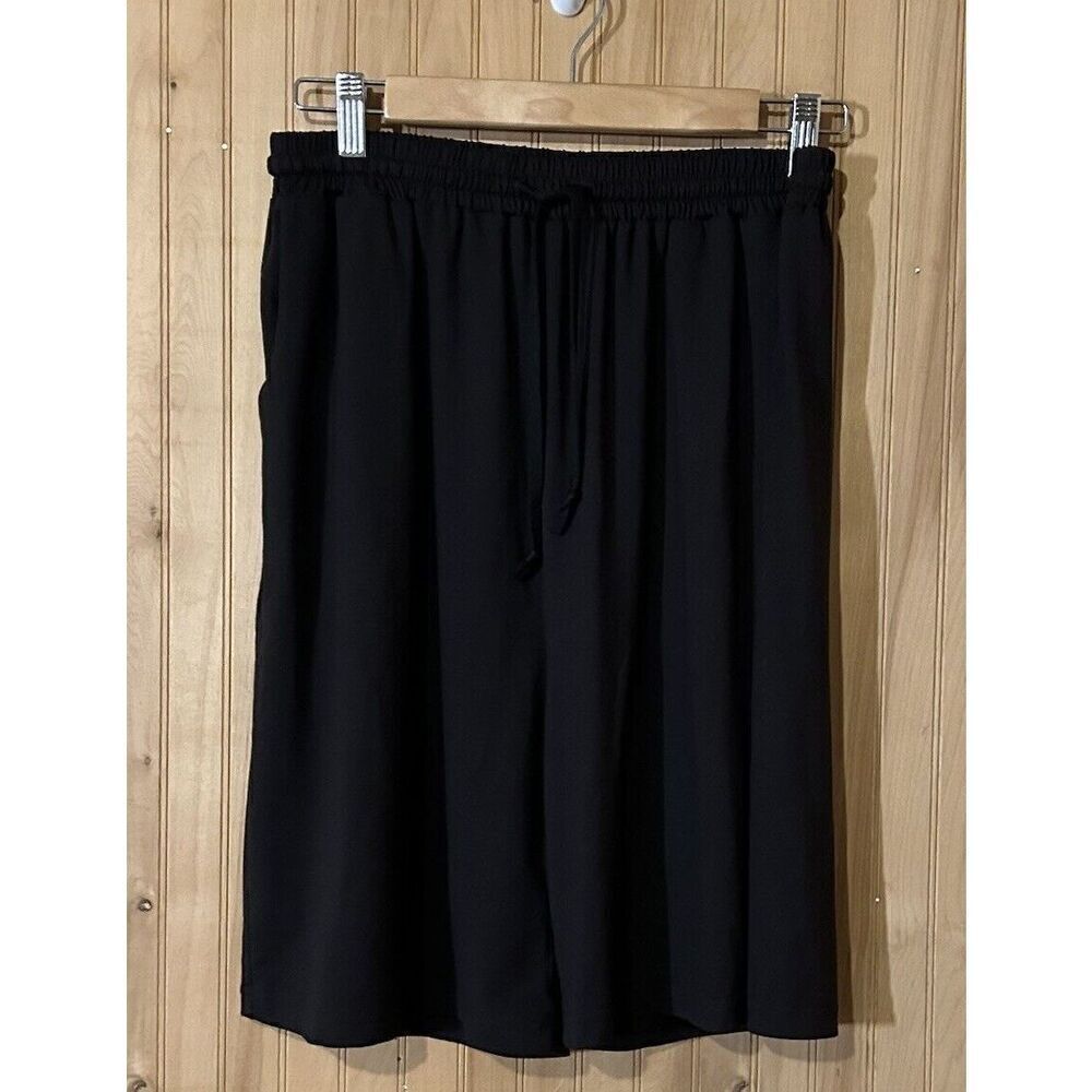 DTY Women's XL Brushed Sports Black Drawstring Waist Shorts Pockets